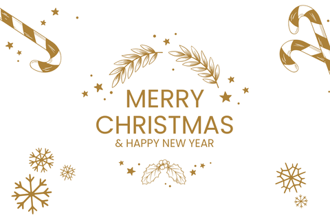 Gold and White Merry Christmas Sign Template