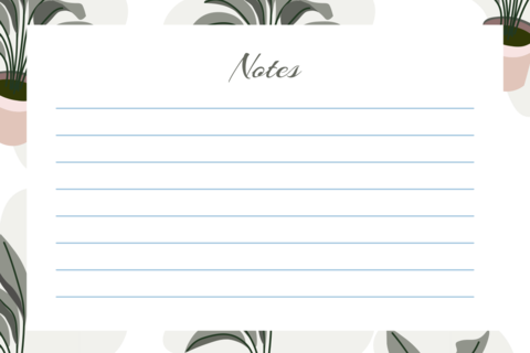 Floral Post-It Notes Template