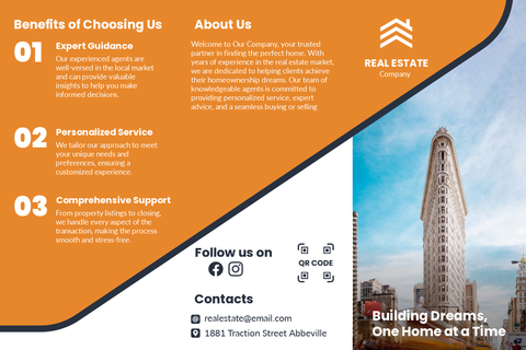 Professional Orange Real Estate Brochure Template