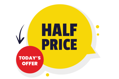 Red and Yellow Sales and Discounts Sign Template