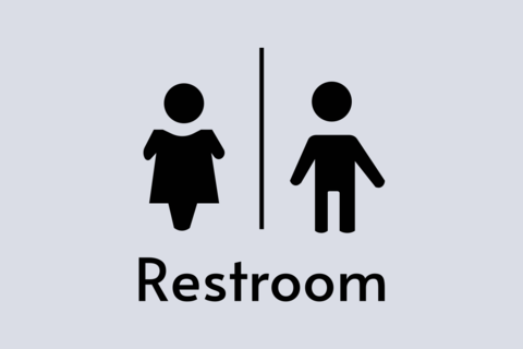 Gray Restroom Sign Template