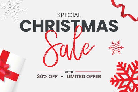 White and Red Special Christmas Sale Sign Template