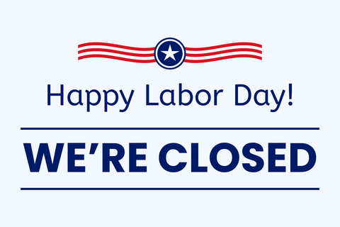 Red Stripes With a Star Labor Day Closed Sign Template
