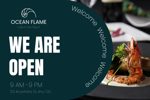 We Are Open Ocean Flame Sign Template