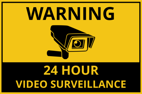 24 Hour Video Surveillance Sign Template