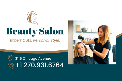 Blue Beauty Salon Business Card Template