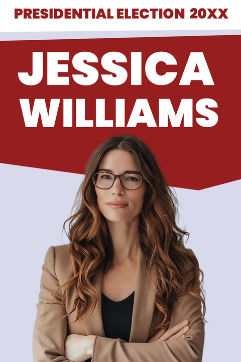 Professional Red Presidential Election Sign Template