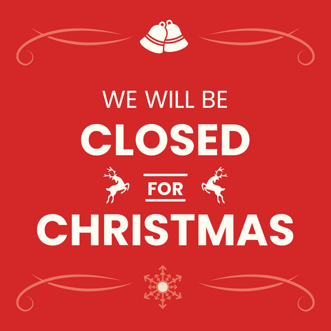 Red Closed for Christmas Sign Template