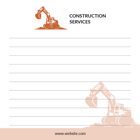 Construction-Themed Notepad Template