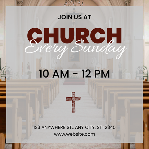 Sunday Service Invitation Church Sign Template