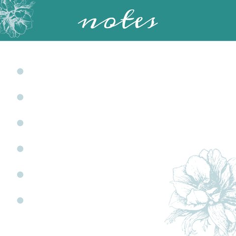 Elegant Turquoise and White Post-It Notes Template