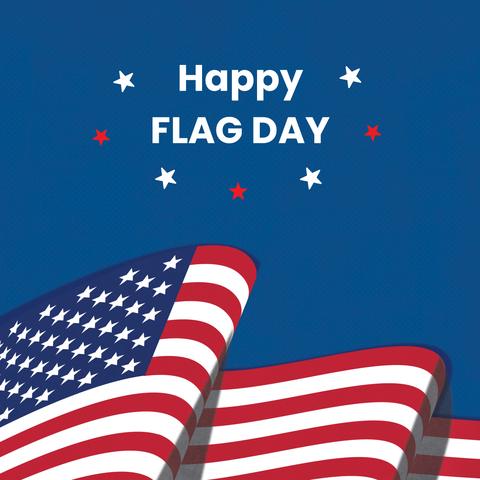 Vibrant Waving Flag and Stars Sign Template
