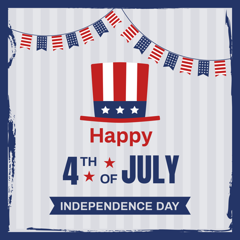 Uncle Sam's Hat and Party Flags Independence Day Template