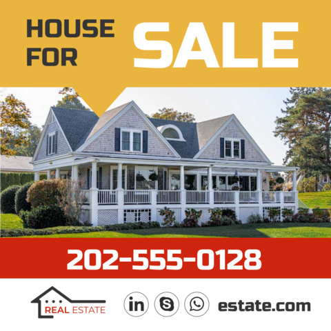 Real Estate For Sale With House Photo Property Template