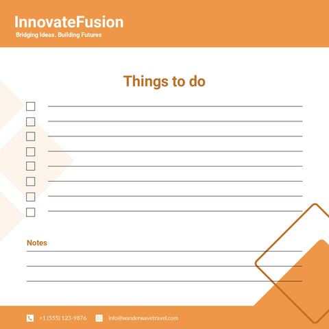 Orange and White To-Do List Notepad Template