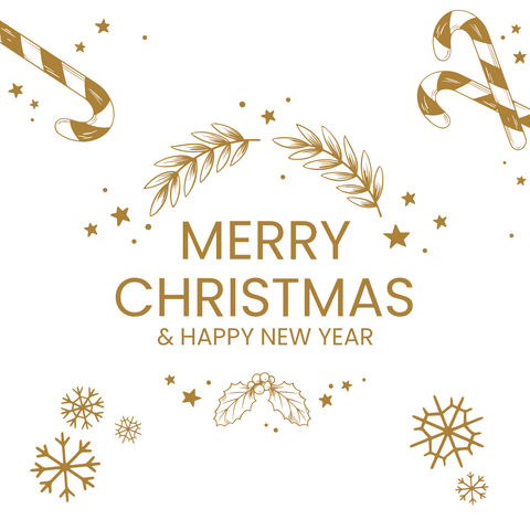 Gold and White Merry Christmas Sign Template