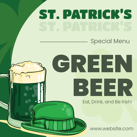 St. Patrick's Special Menu and Beer Template