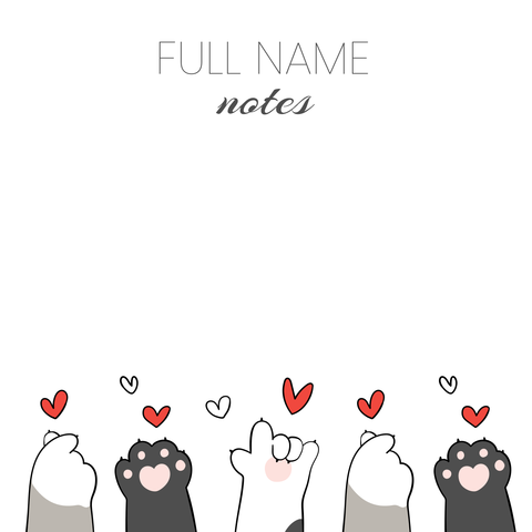 Cute Cat Paw Post-It Notes Template