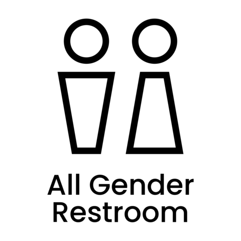 All Gender Restroom Black and White Directional Template