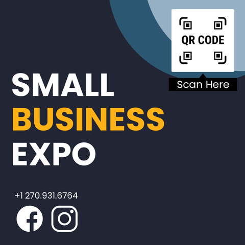 Dark Colored Small Business Expo Sign Template