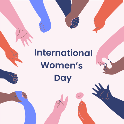 International Women's Day Colorful Hands Template