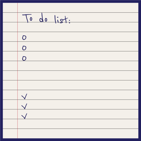 Dark Blue Outline To-Do List Post-It Notes Template