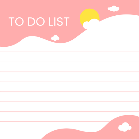 Pink To-Do List With Lines Notepad Template