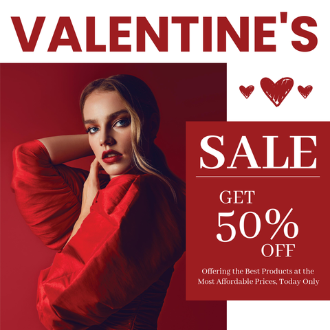 Valentine’s Sale With A Woman's Image Sign Template