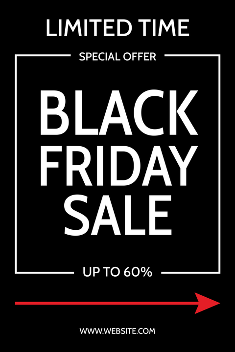 Black and White Black Friday Sale Sign Template