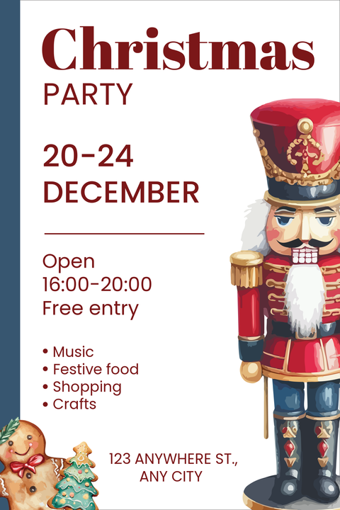 Colorful Christmas Party Sign Template