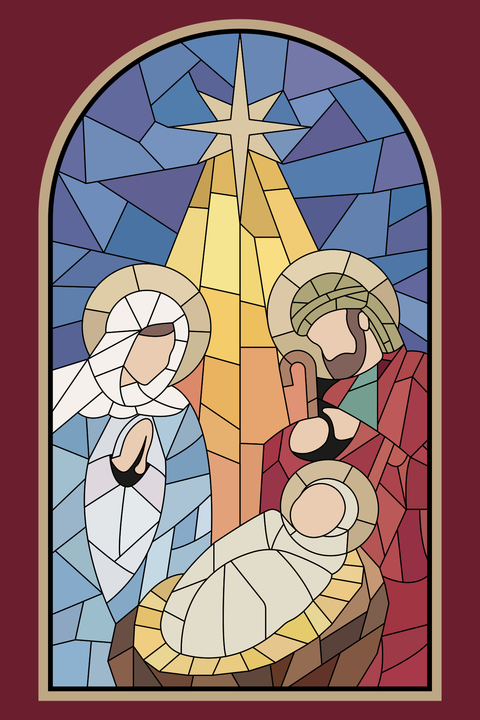 Stained Glass Design Church Sign Template