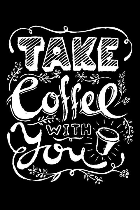 Take Coffee With You Chalkboard Design Template
