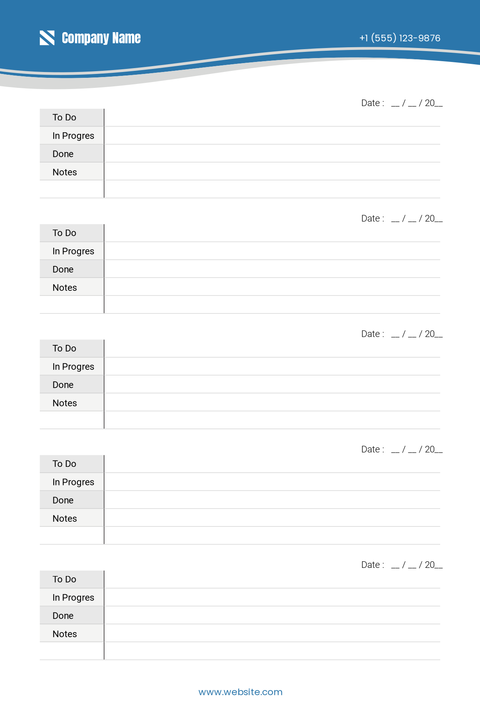 Task Tracker With Progress Sections Notepad Template