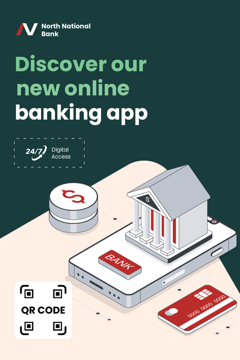 Online Banking App Launch Sign Template