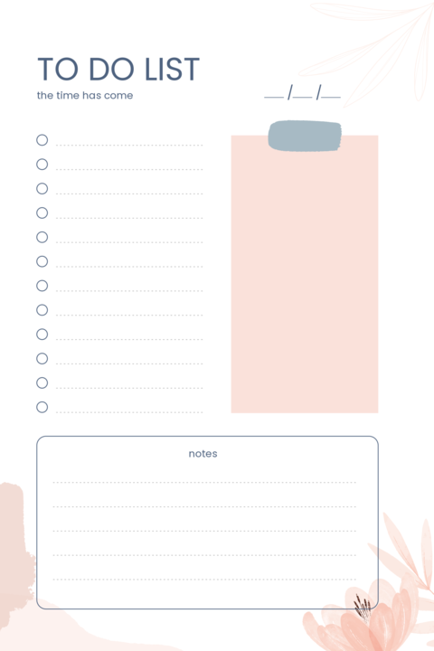 Pink To-Do List With Checkboxes Notepad Template