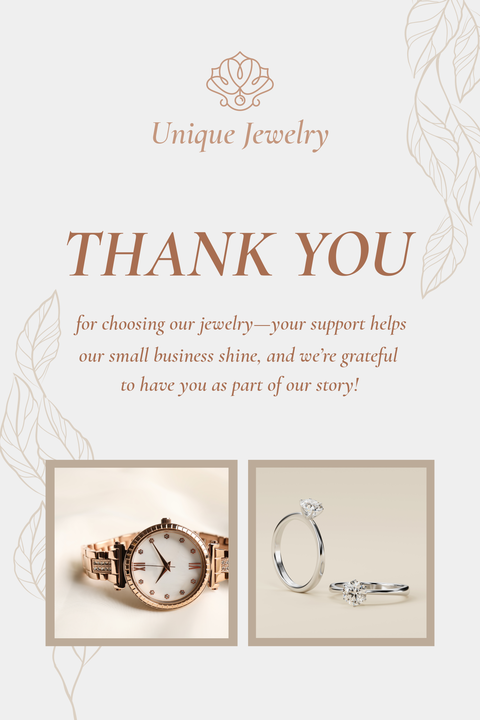 Elegant Jewelry Thank You Postcard Template