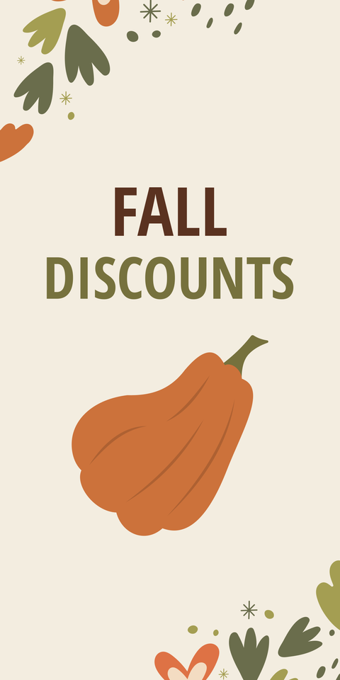 Fall Discounts With Seasonal Elements Sign Template