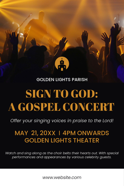 Sign to God Gospel Concert Church Sign Template