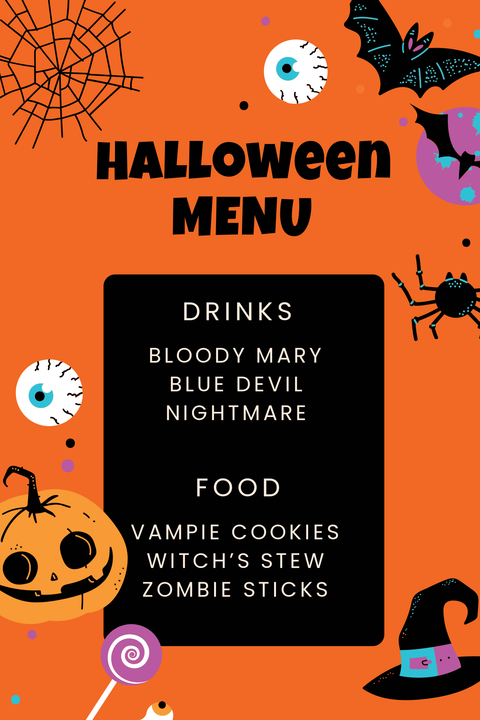 Special Halloween Menu Sign Template