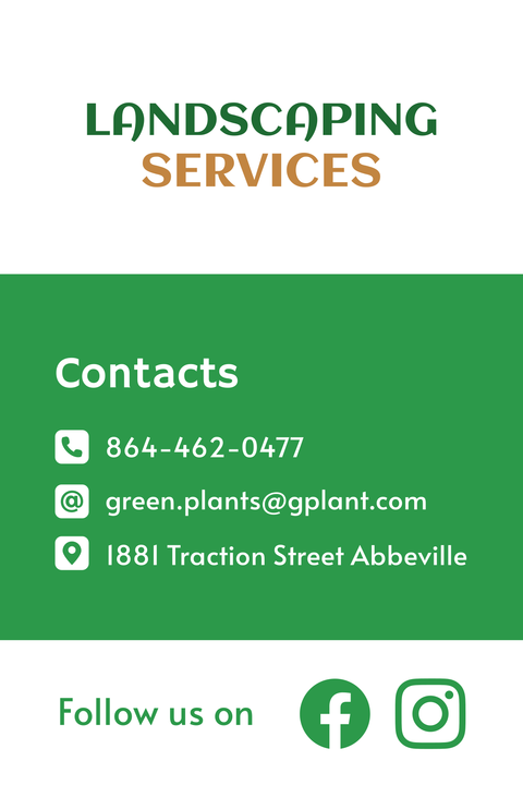 Green Landscaping Services Business Card Template