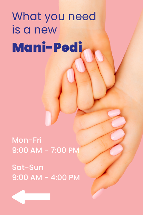 Vibrant Mani-Pedi Nail Salon Sign Template