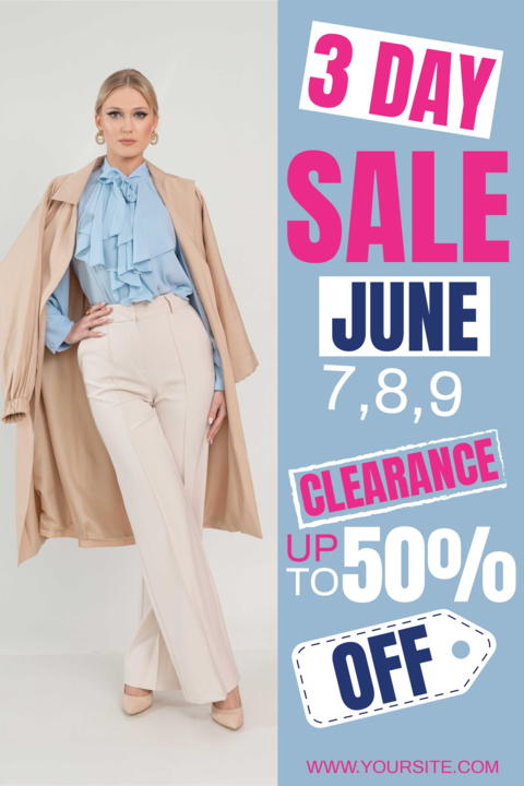 Mega Clearance Sale Three Days in a Row Sign Template