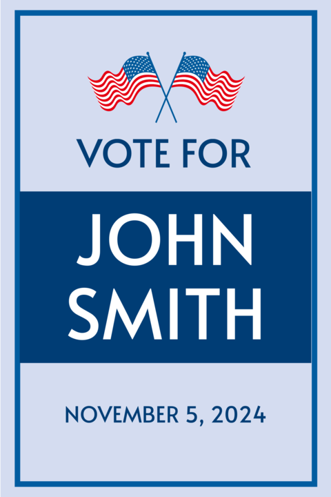 Navy Blue-Inspired Political Sign Template