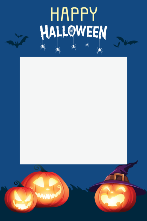 Jack-O-Lantern Selfie Frame Halloween Sign Template