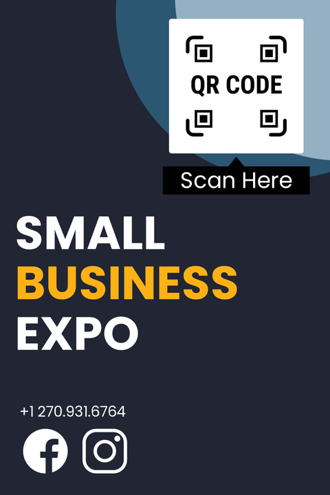Dark Colored Small Business Expo Sign Template