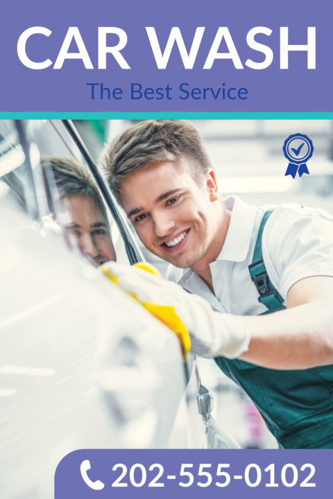 Vibrant Car Wash Service Sign Template