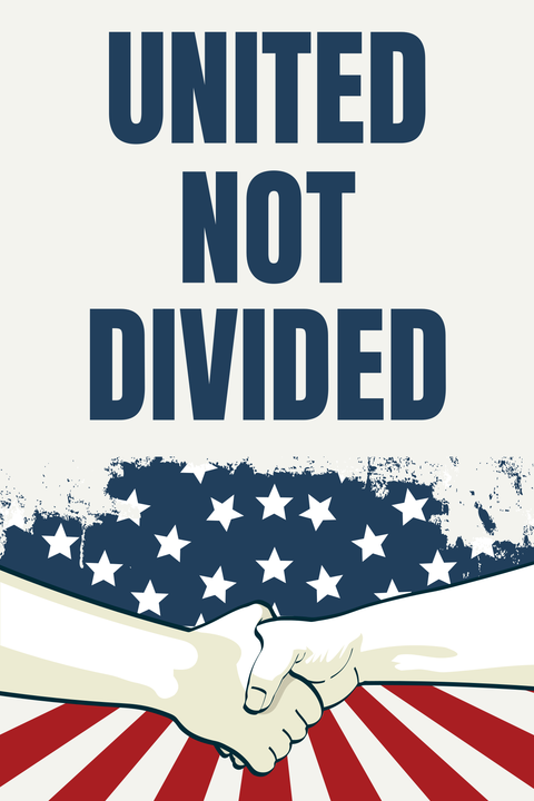 Red, Blue and White Protest Sign Template