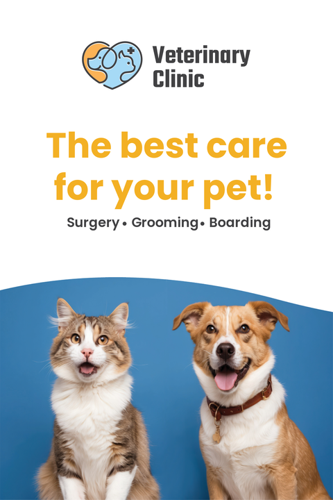 Veterinary Clinic Pet Care Sign Template