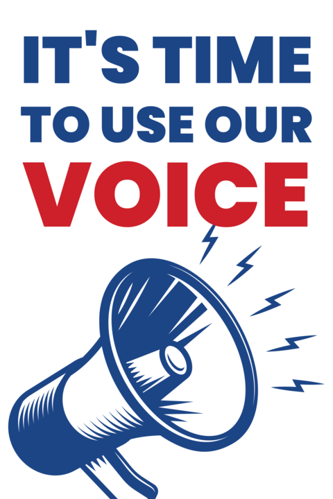 Blue and Red Protest Sign Template