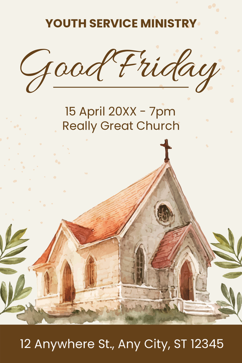 Youth Service Ministry Good Friday Event Sign Template